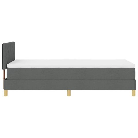 Łóżko z sprężyną LED Ciemnoszary 100 x 200 cm tkanina