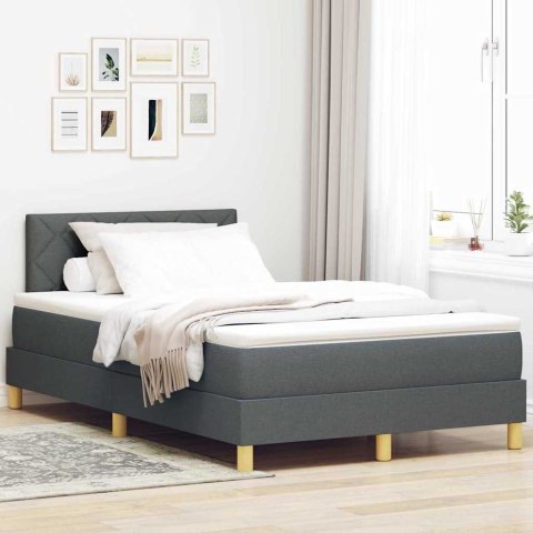 Łóżko z sprężyną LED Ciemnoszary 120 x 190 cm tkanina