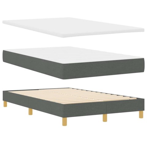 Łóżko z sprężyną LED Ciemnoszary 120 x 190 cm tkanina