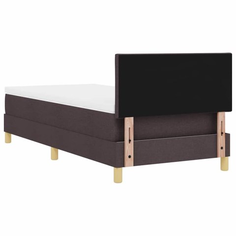 Łóżko z sprężyną LED Ciemny brąz 90 x 200 cm tkanina