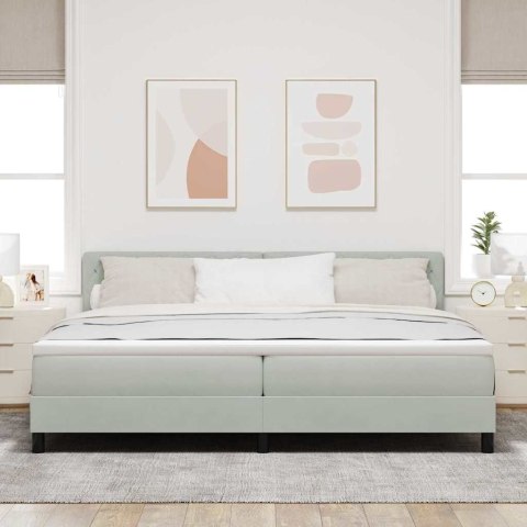 Łóżko z sprężyną LED Jasnoszary 200 x 200 cm Aksamit
