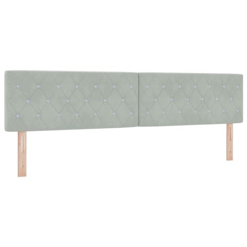 Łóżko z sprężyną LED Jasnoszary 200 x 200 cm Aksamit