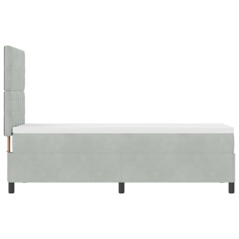 Łóżko sprężynowe z materacem Jasnoszary 80 x 200 cm Aksamit