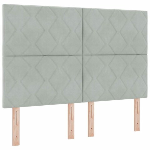 Łóżko z materacem na sprężynach LED Jasnoszary 140 x 190 cm