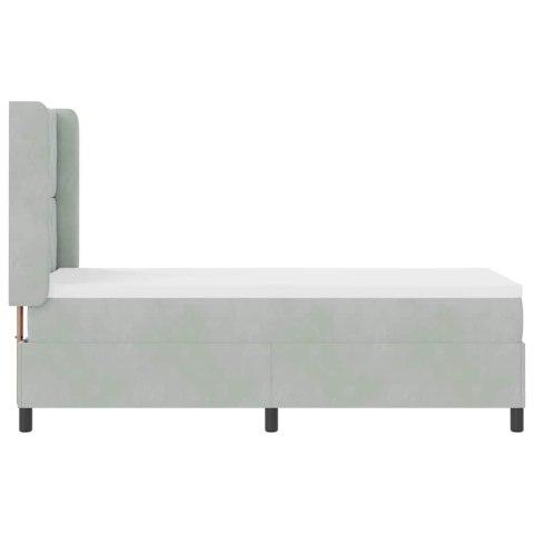 Łóżko z materacem na sprężynach LED Jasnoszary 80 x 200 cm