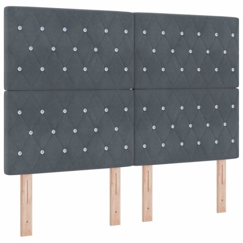 Łóżko z materacem na sprężynach LED ciemno szary 160 x 200 cm