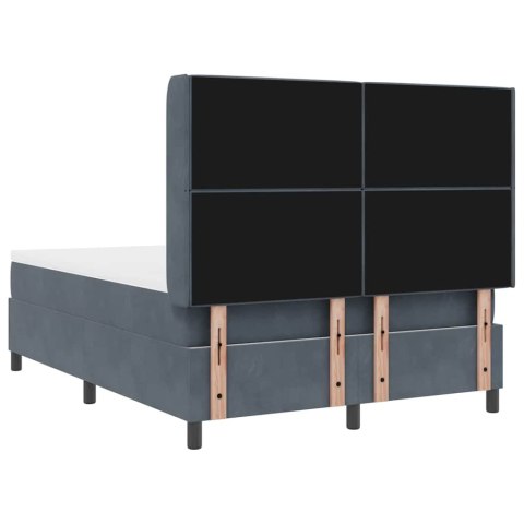 Łóżko z materacem na sprężynach LED ciemno szary 160 x 200 cm