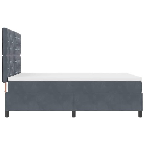 Łóżko z sprężyną LED Ciemnoszary 160 x 200 cm tkanina