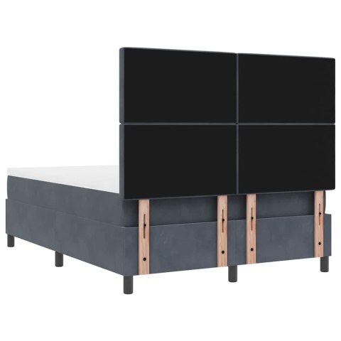 Łóżko z sprężyną LED Ciemnoszary 160 x 200 cm tkanina