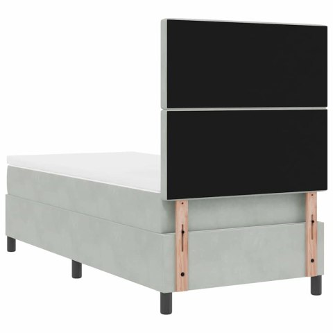 Łóżko z sprężyną LED Jasnoszary 100 x 200 cm tkanina
