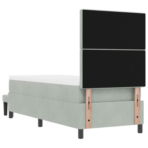 Łóżko sprężynowe z materacem Jasnoszary 80 x 200 cm Aksamit