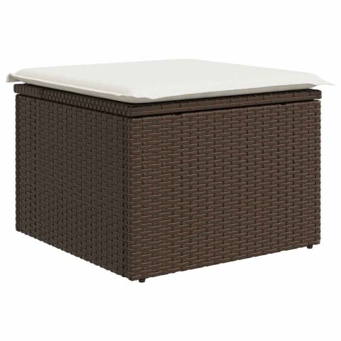 Sofa na zewnątrz z poduszką 6 pcs Brązowy polirattan
