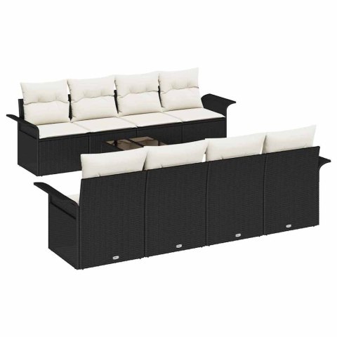 Zestaw Sof na Ogród 9 pcs Czarny Polirattan