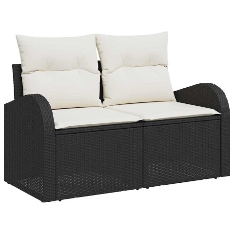 Zestaw Sof na Ogród 5 pcs Czarny polirattan