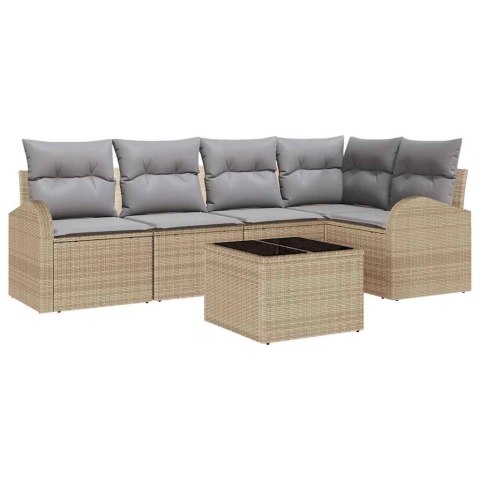 Zestaw Sof z poduszką 6 pcs Beżowy Poliester