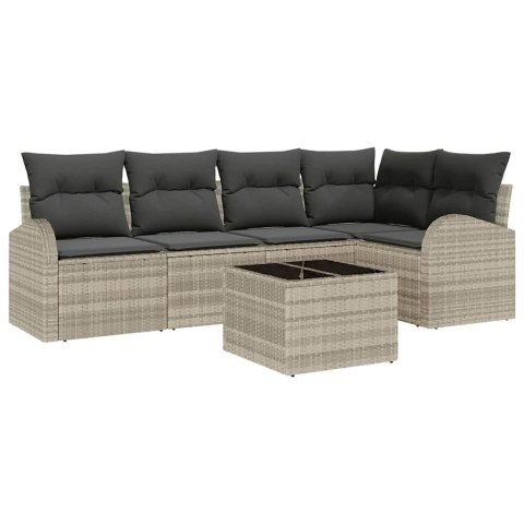 Zestaw Sof z poduszką 6 pcs Jasnoszary Poliester