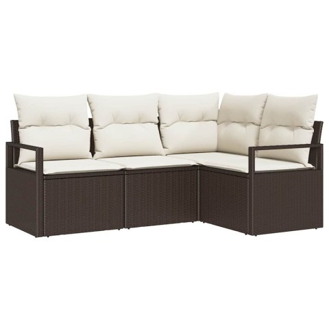 Zestaw Sof 4 pcs Brązowy polirattan