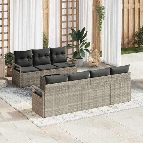 Zestaw Sof 8 pcs Jasnoszary polirattan
