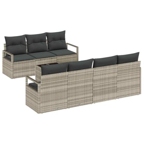 Zestaw Sof 8 pcs Jasnoszary polirattan