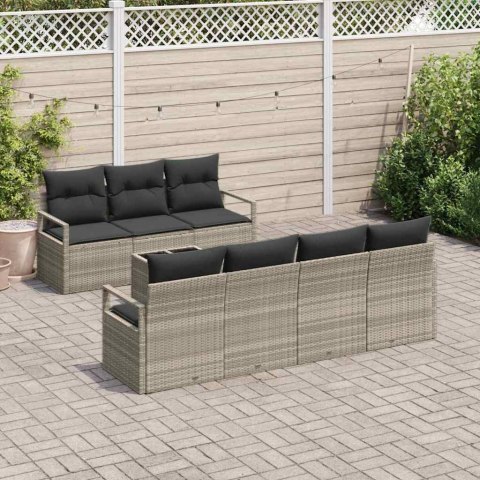 Zestaw Sof 8 pcs Jasnoszary polirattan
