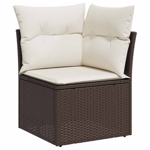Zestaw Sof z poduszką 9 pcs Brązowy Rattan poli