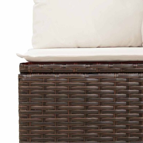 Zestaw Sof z poduszką 9 pcs Brązowy Rattan poli