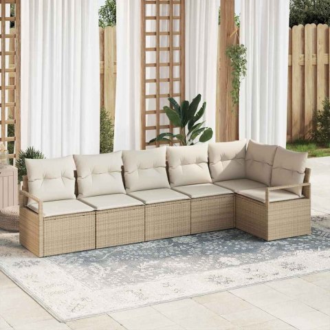 Zestaw Sof 6 pcs Beżowy polirattan