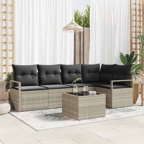 Zestaw Sof 6 pcs Jasnoszary polirattan