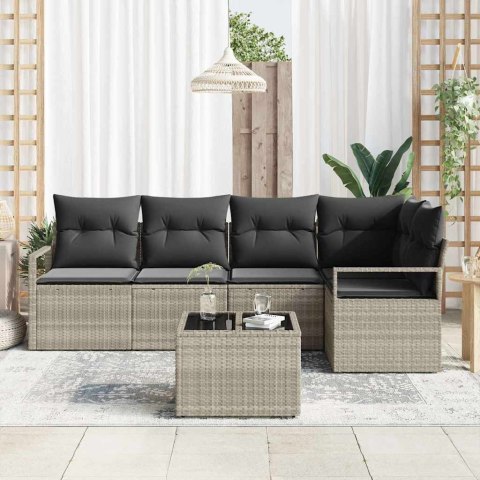 Zestaw Sof 6 pcs Jasnoszary polirattan