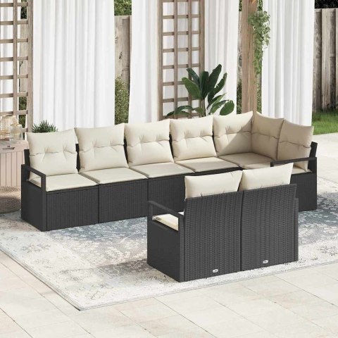 Zestaw Sof 8 pcs Czarny polirattan