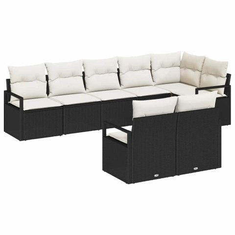 Zestaw Sof 8 pcs Czarny polirattan
