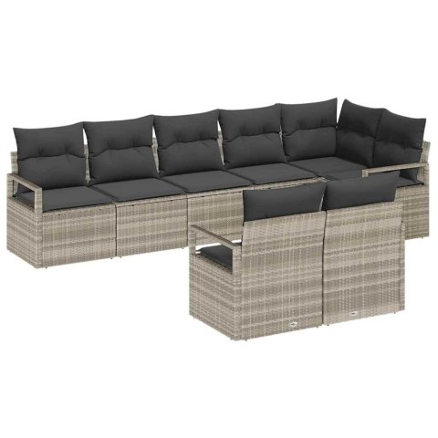 Zestaw Sof 8 pcs Jasnoszary polirattan