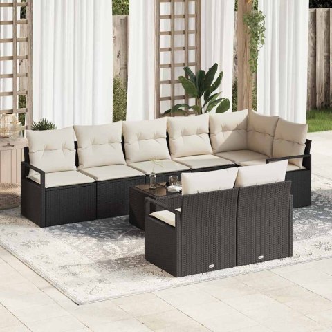 Zestaw Sof 9 pcs Czarny polirattan