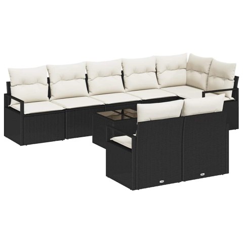 Zestaw Sof 9 pcs Czarny polirattan