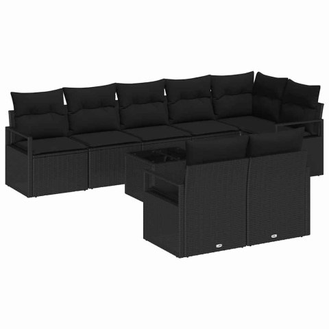 Zestaw Sof 9 pcs Czarny polirattan