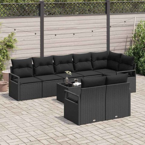 Zestaw Sof 9 pcs Czarny polirattan
