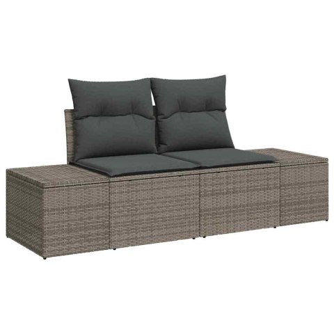 Zestaw Sof na Ogród 5 pcs Szary polirattan