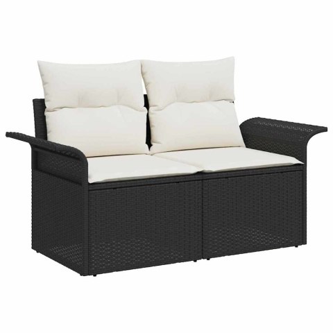 Zestaw Sof na Ogród 9 pcs Czarny Polirattan
