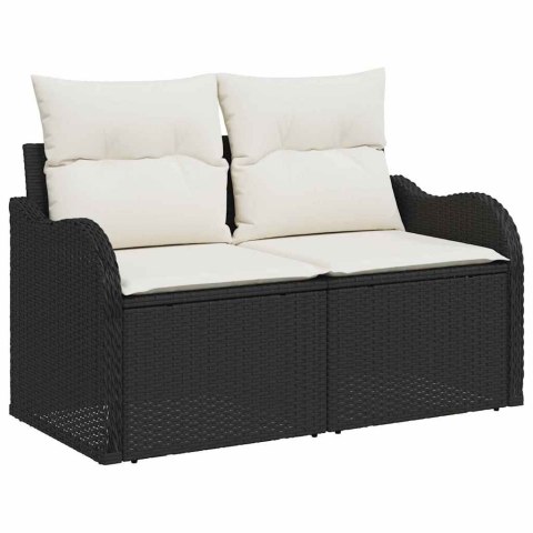 Zestaw Sof na Ogród 7 pcs Czarny Polirattan