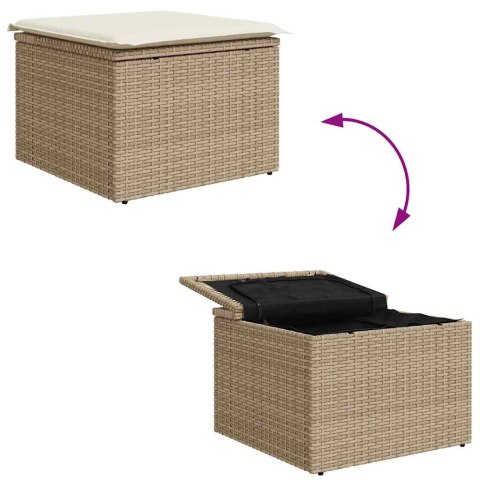 Zestaw Sof na Ogród 9 pcs Beżowy Polirattan