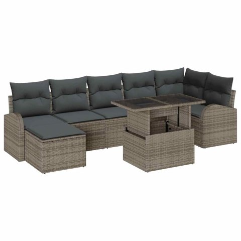 Zestaw Sof na Ogród z poduszką 8 pcs Szary