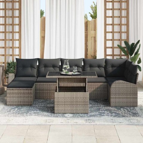 Zestaw Sof na Ogród z poduszką 8 pcs Szary