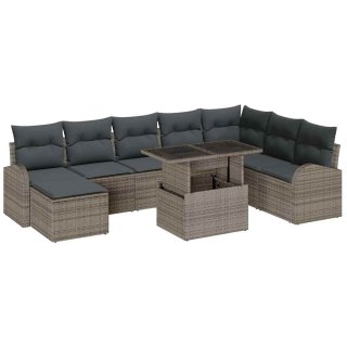 Zestaw Sof na Ogród z poduszką 9 pcs Szary