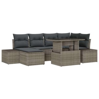 Zestaw Sof na Ogród z poduszką 7 pcs Szary