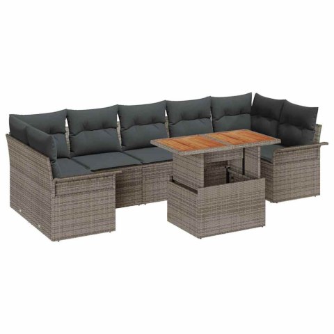 Zestaw Sof na Ogród z poduszką 8 pcs Szary