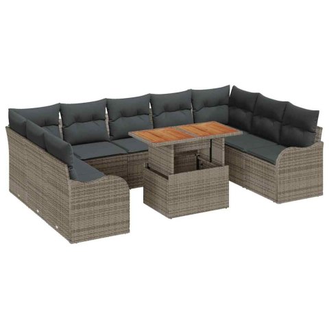 Zestaw Sof na Ogród z poduszką 10 pcs Szary