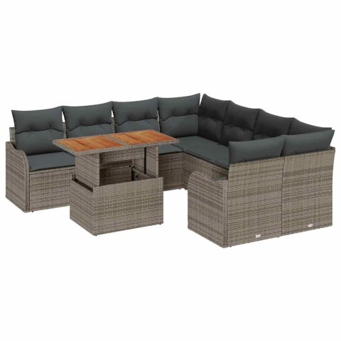 Zestaw Sof na Ogród z poduszką 7 pcs Szary