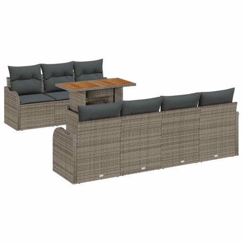 Zestaw Sof na Ogród z poduszką 8 pcs Szary