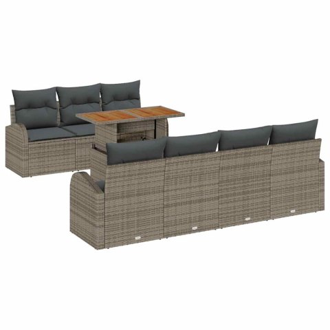 Zestaw Sof na Ogród z poduszką 8 pcs Szary