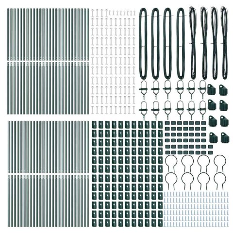 Słupek ogrodzeniowy. 52 pcs Zielony 3,2 x 3,2 x 170 cm Stal